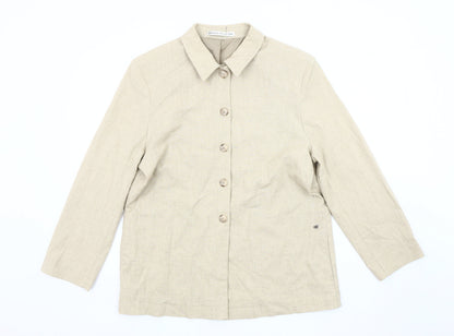 St Bernard Women's Beige Linen Blazer, Size 16, Casual Style