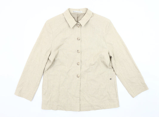 St Bernard Women's Beige Linen Blazer, Size 16, Casual Style