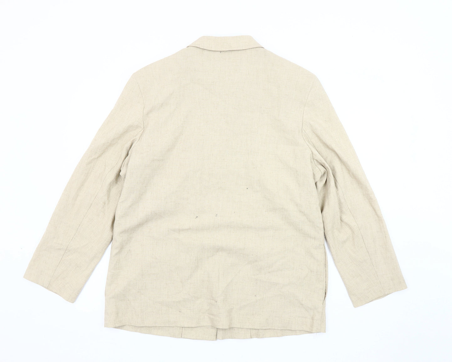 St Bernard Women's Beige Linen Blazer, Size 16, Casual Style