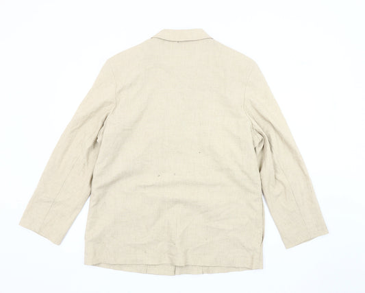 St Bernard Women's Beige Linen Blazer, Size 16, Casual Style
