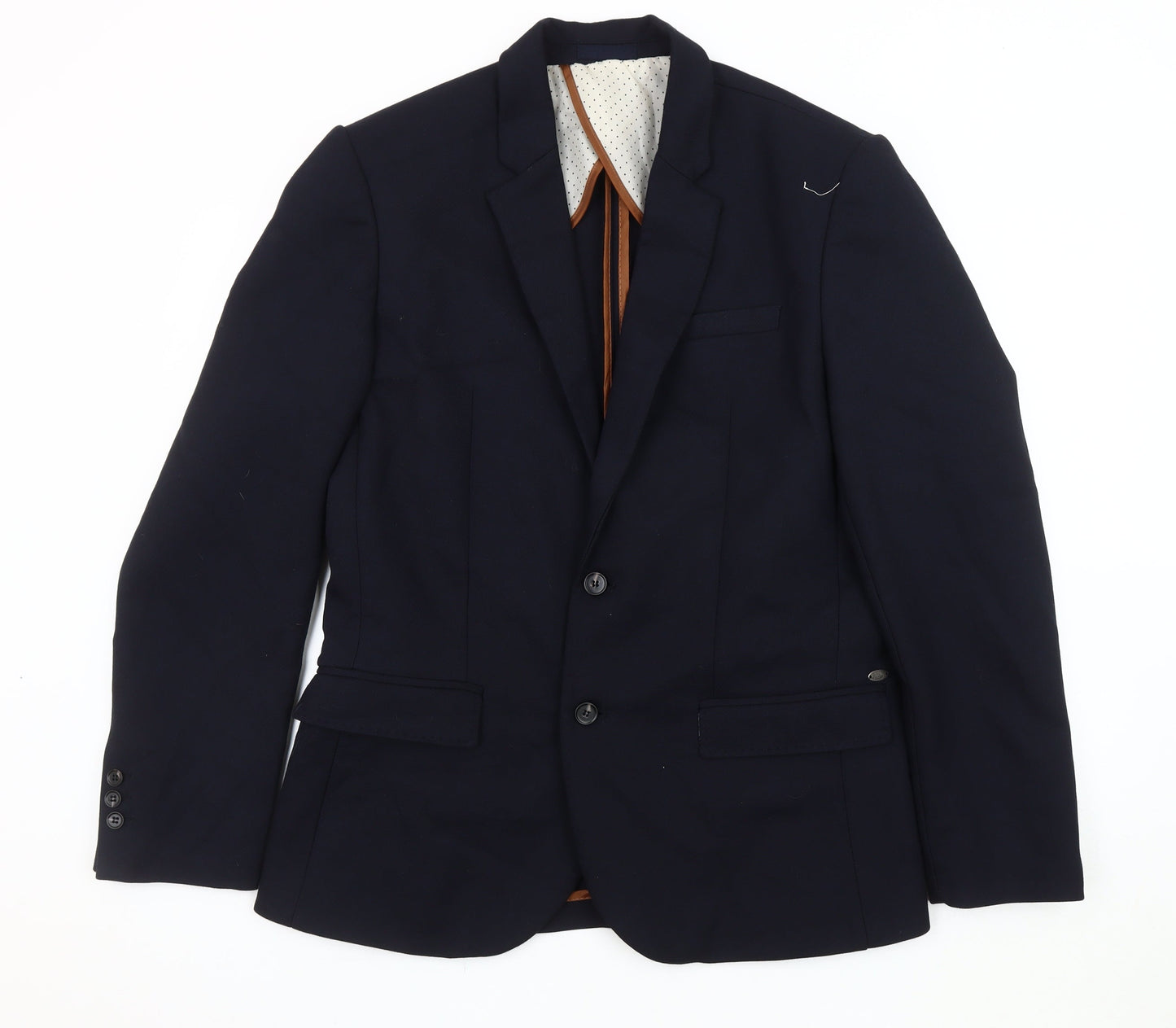 Mens UK Size 42 River Island Regular Blue Suit Jacket