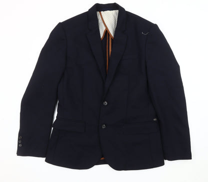 Mens UK Size 42 River Island Regular Blue Suit Jacket