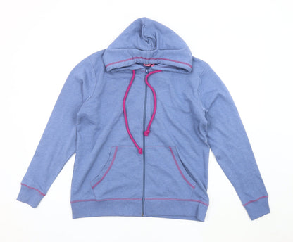 Adore Women's Blue Hooded Cotton Jacket, Small, Casual
