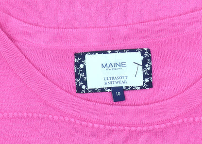 Womens UK Size 10 Maine New England Pink Pullover Jumper