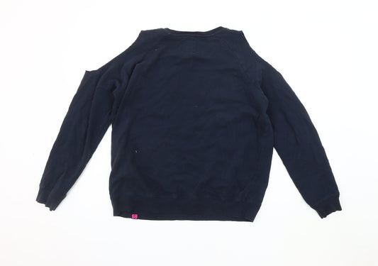 Superdry Women's Blue Sweatshirt L Cotton Crew Neck