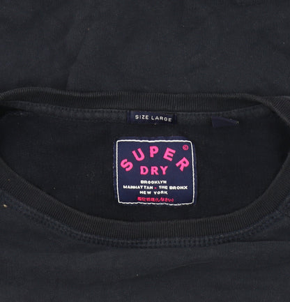 Superdry Women's Blue Sweatshirt L Cotton Crew Neck