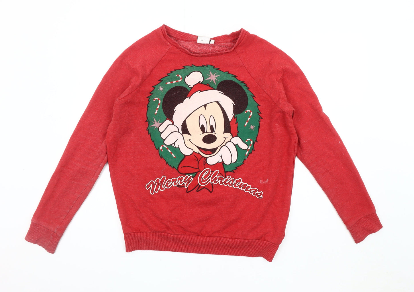 Unisex Adults UK Size M Disney Red Pullover Sweatshirt