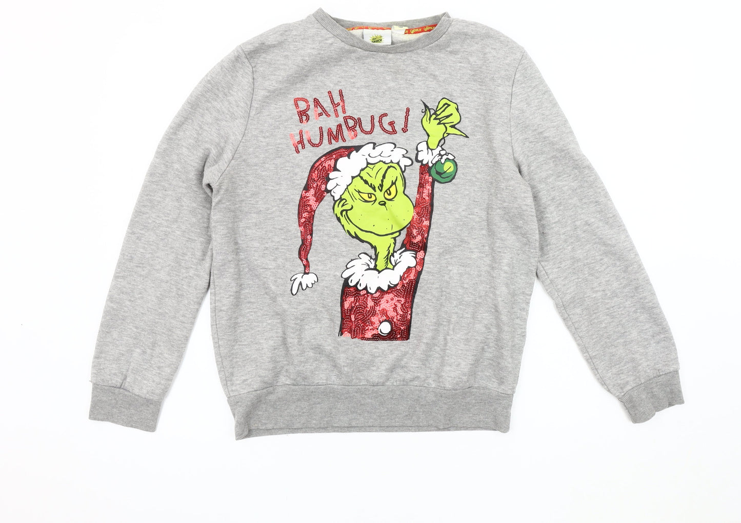 The Grinch Unisex Grey Christmas Sweatshirt, Size S