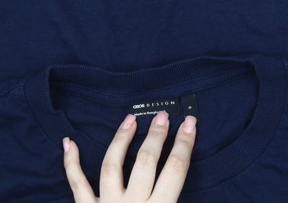 Unisex Adults UK Size S ASOS Blue Basic T-Shirt