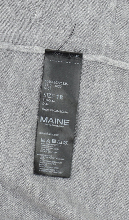 Womens UK Size 18 Maine New England Grey Cardigan Jumper