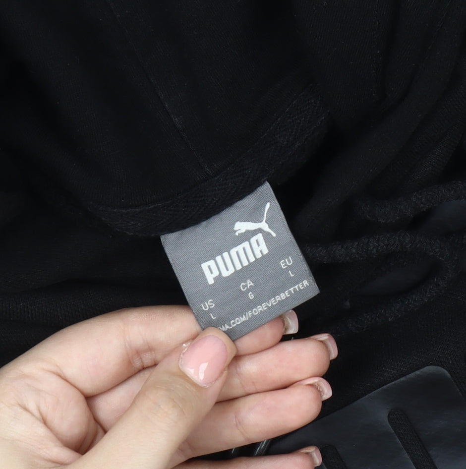 Mens UK Size L PUMA Black Pullover Hoodie