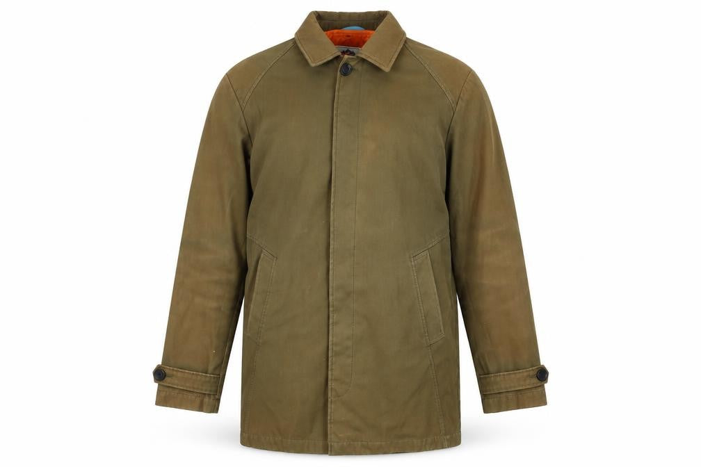 Mens UK Size M Luc Brevet Green Basic Coat