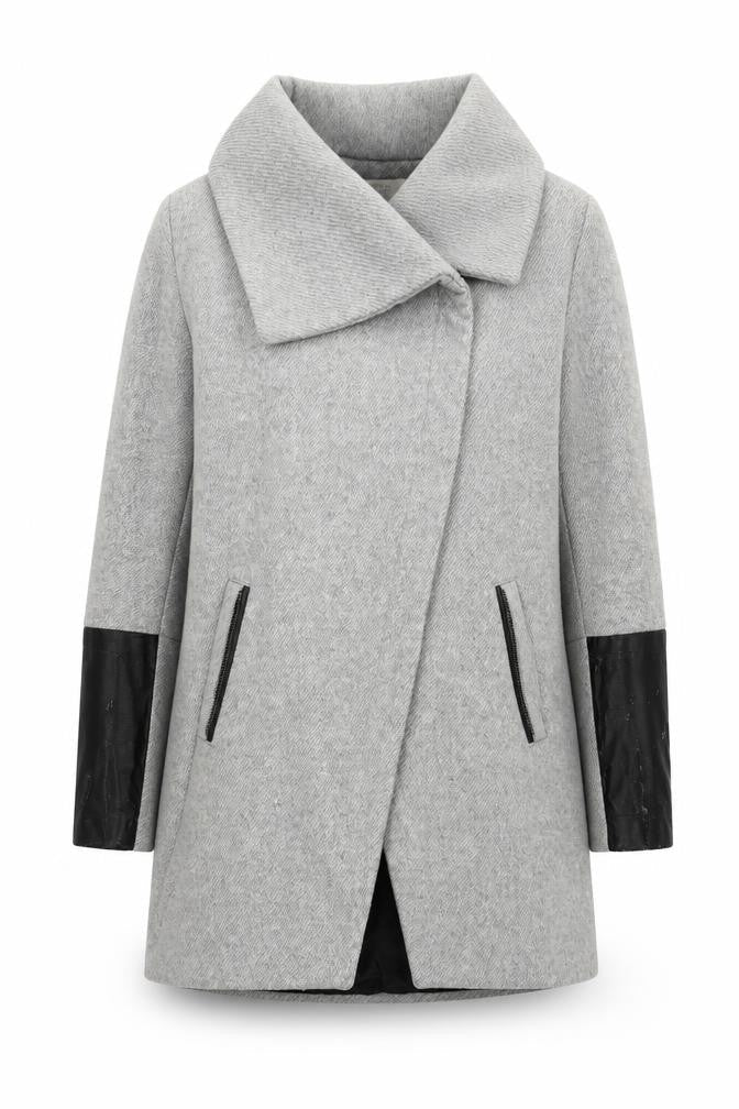 Womens UK Size S Bershka Grey Overcoat