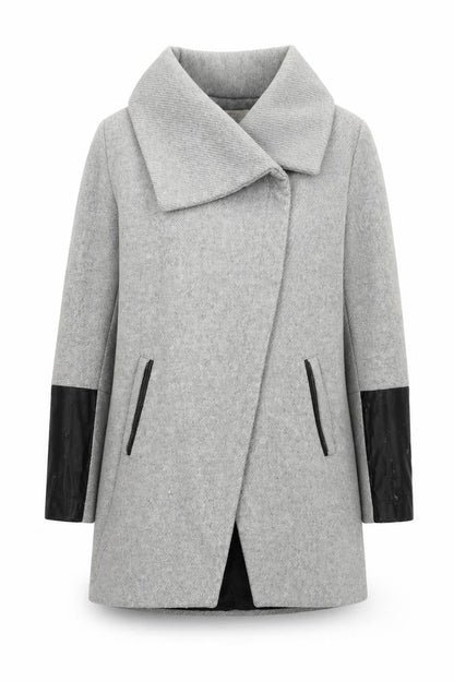 Womens UK Size S Bershka Grey Overcoat