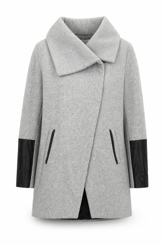 Womens UK Size S Bershka Grey Overcoat