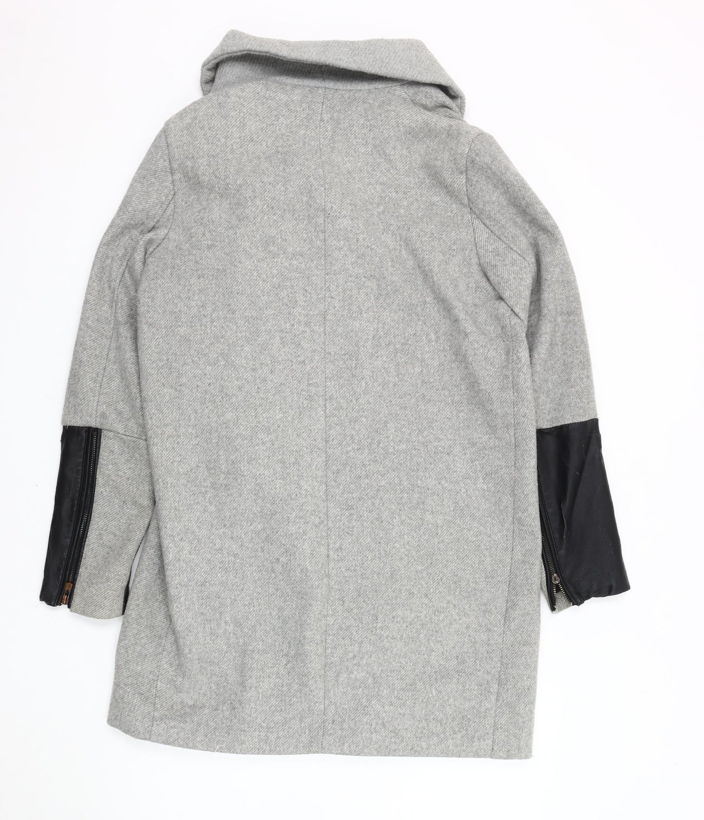 Womens UK Size S Bershka Grey Overcoat