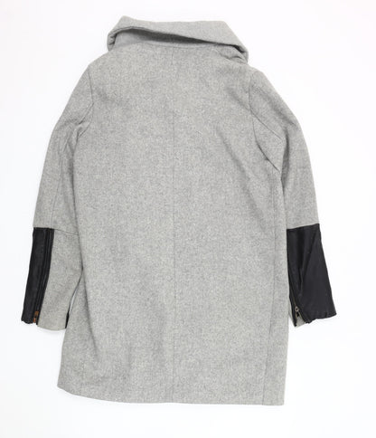 Womens UK Size S Bershka Grey Overcoat