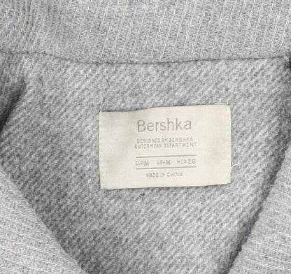 Womens UK Size S Bershka Grey Overcoat