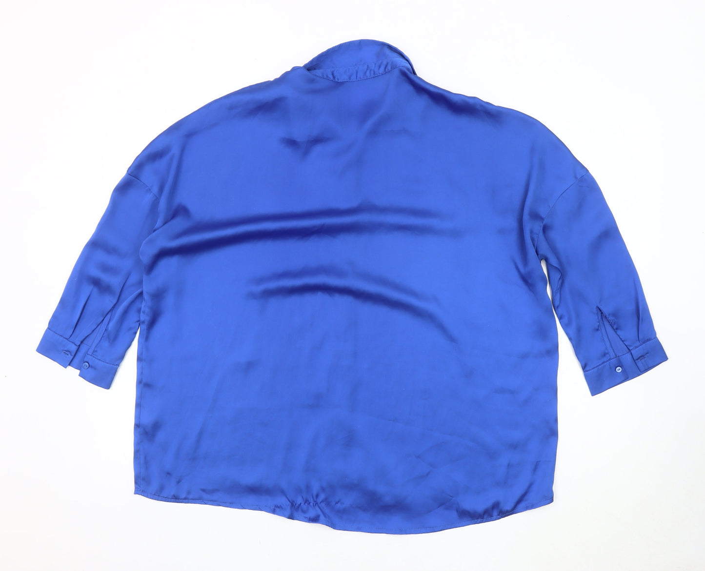 Womens UK Size S Stradivarius Blue Basic Button-Up