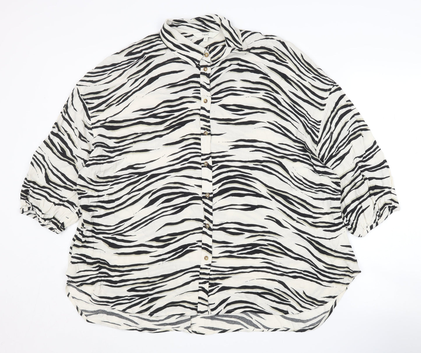Womens UK Size 16 NEXT Multicoloured Basic Button-Up
