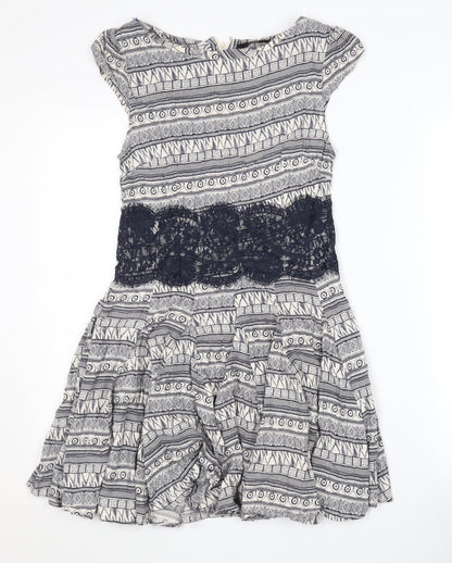 AX Paris Women's Geometric Fit & Flare Dress Size 10