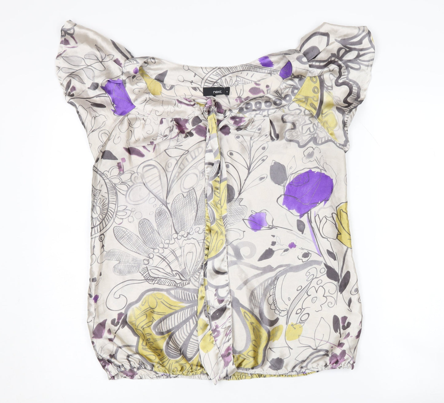 Womens UK Size 10 NEXT Multicoloured Basic Blouse