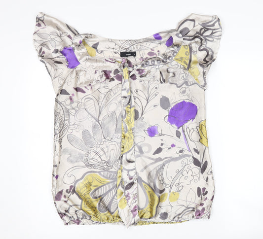 Womens UK Size 10 NEXT Multicoloured Basic Blouse
