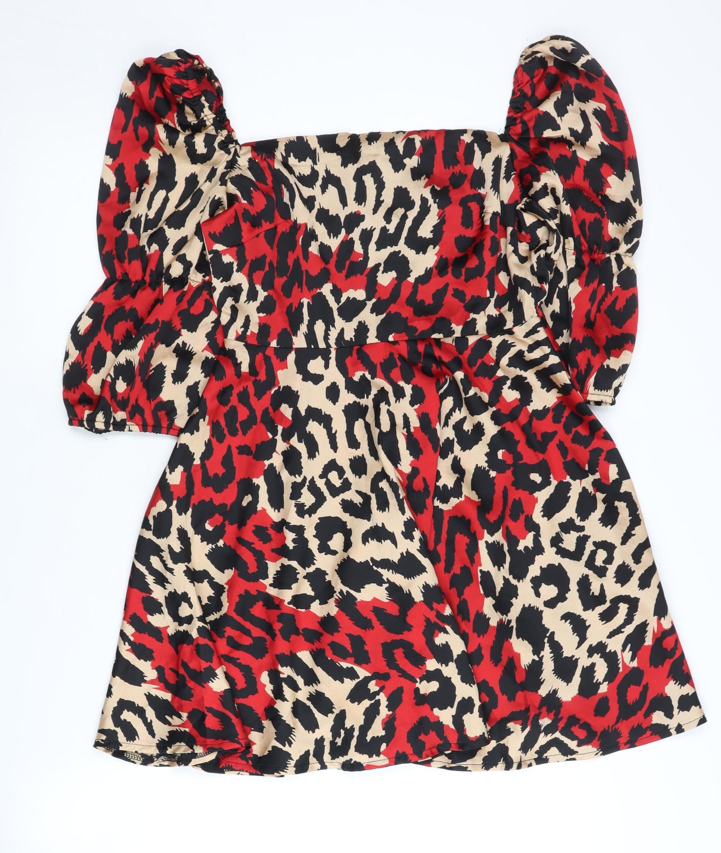 Outrageous Fortune Women's Red Animal Print A-Line Dress