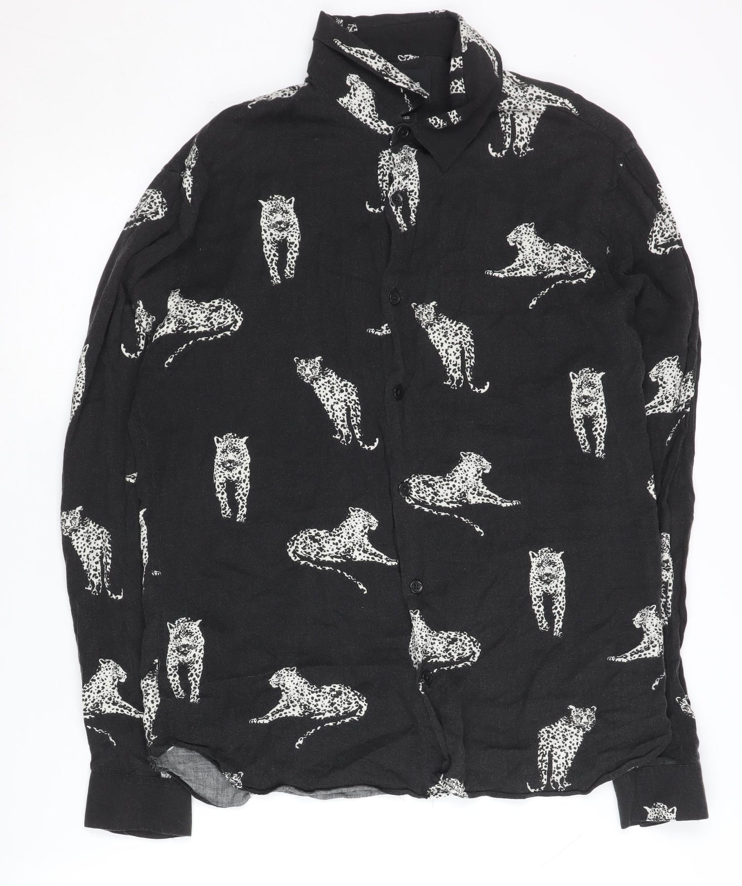 Womens UK Size S The Kooples Black Basic Button-Up
