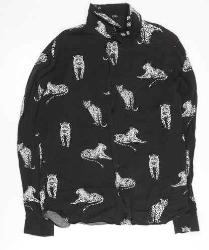 Womens UK Size S The Kooples Black Basic Button-Up