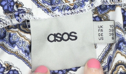 Womens UK Size 10 ASOS Multicoloured Basic Blouse