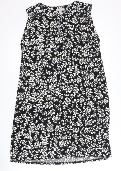 H&M Women's Black Floral Sleeveless Dress M