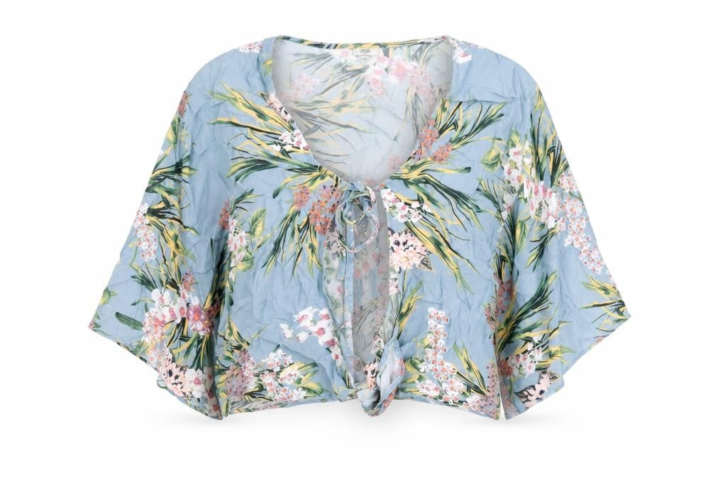 Womens UK Size 12 River Island Blue Kimono Blouse