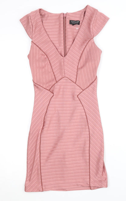 Topshop Women’s Pink Bodycon Dress - Size 4