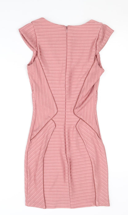 Topshop Women’s Pink Bodycon Dress - Size 4