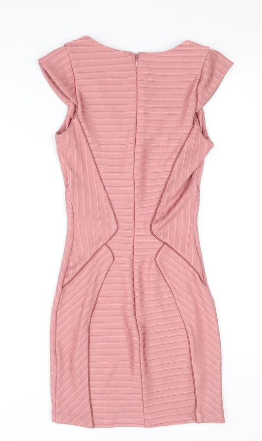 Topshop Women’s Pink Bodycon Dress - Size 4
