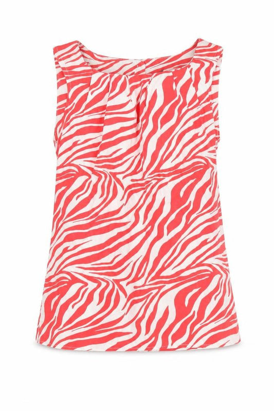 Womens UK Size 8 Et Vous Red Basic Blouse