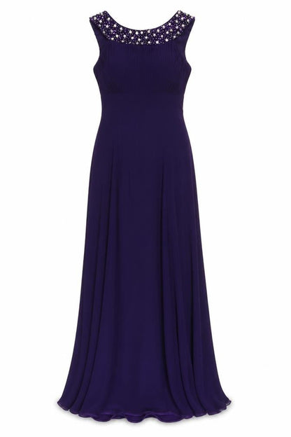 Illusion Women's Purple Beaded Maxi Dress, Size 4
