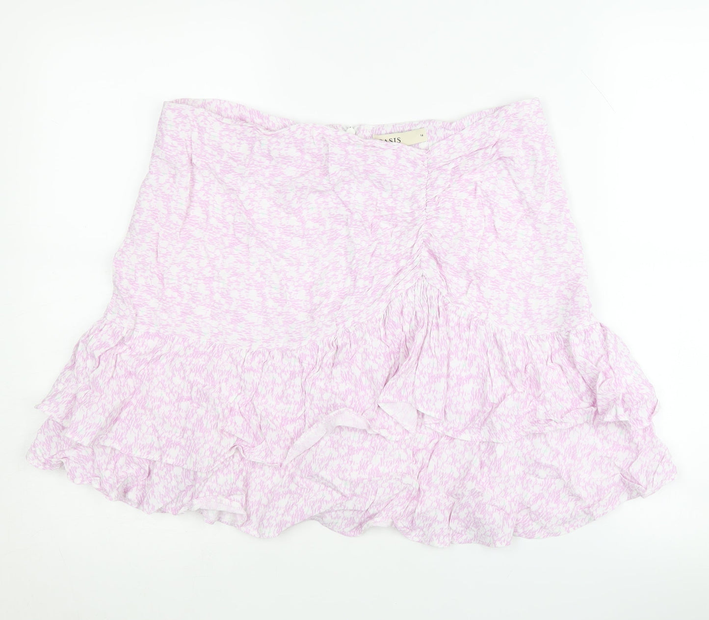 Oasis Women's Multicoloured Short Flare Skirt Size 14