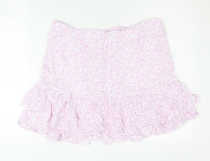 Oasis Women's Multicoloured Short Flare Skirt Size 14