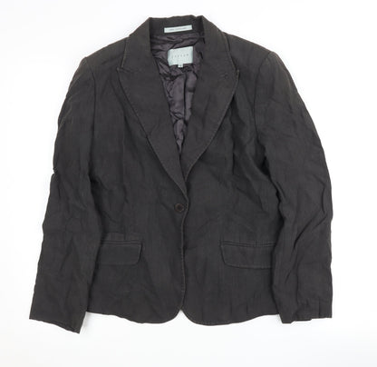 Jigsaw Women's Black Linen Blazer, Size 12