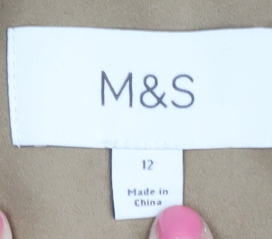 Marks & Spencer Women's Beige Motorcycle Jacket Size 12