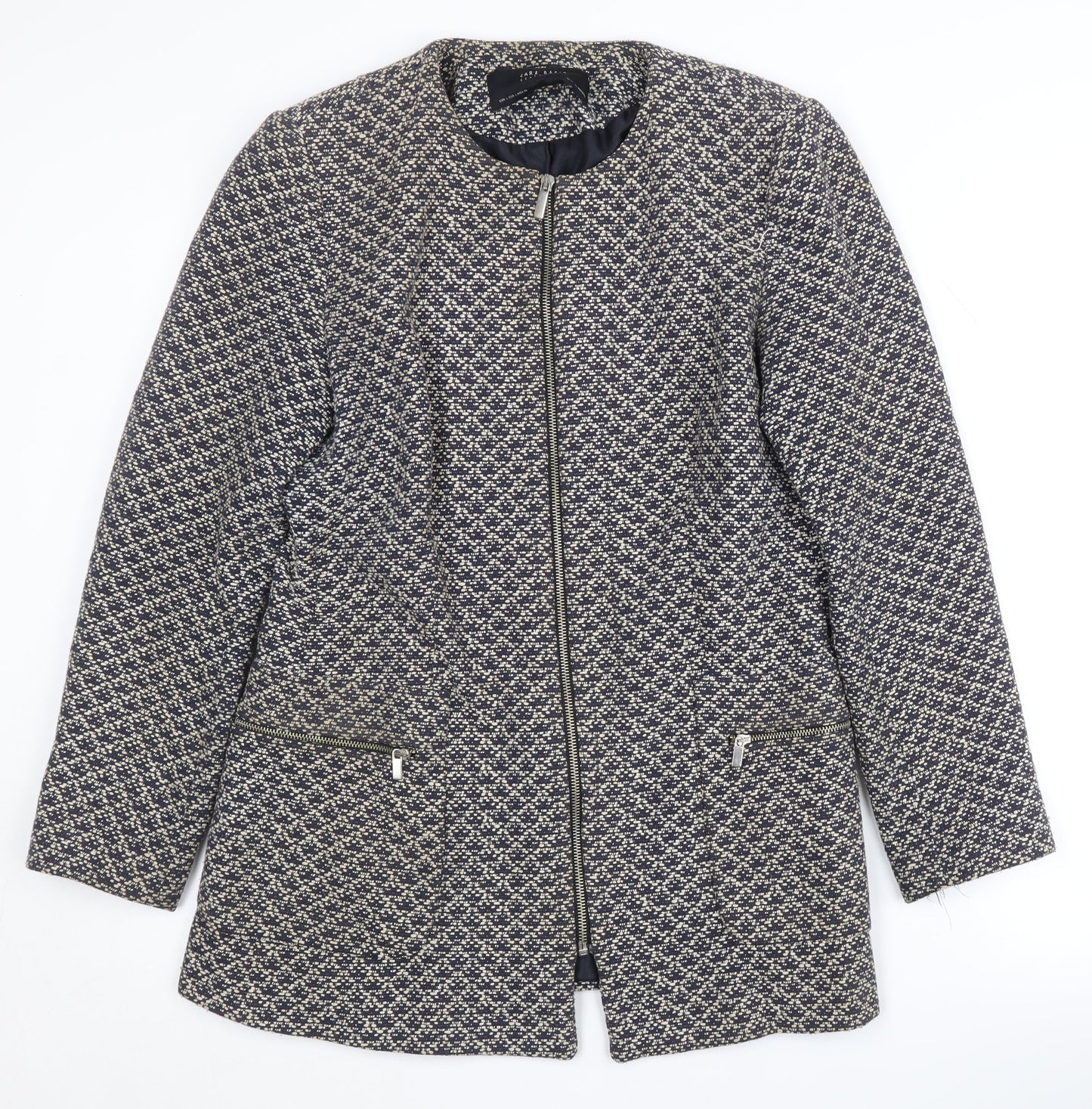 Womens UK Size L Zara Multicoloured Basic Jacket
