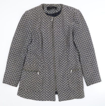 Womens UK Size L Zara Multicoloured Basic Jacket