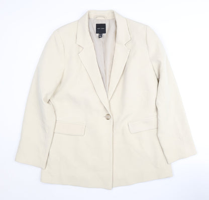 New Look Women's Beige Single-Breasted Jacket, Size 14