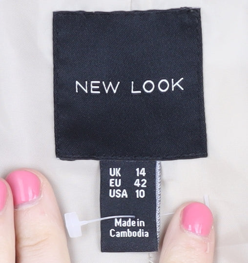 New Look Women's Beige Single-Breasted Jacket, Size 14