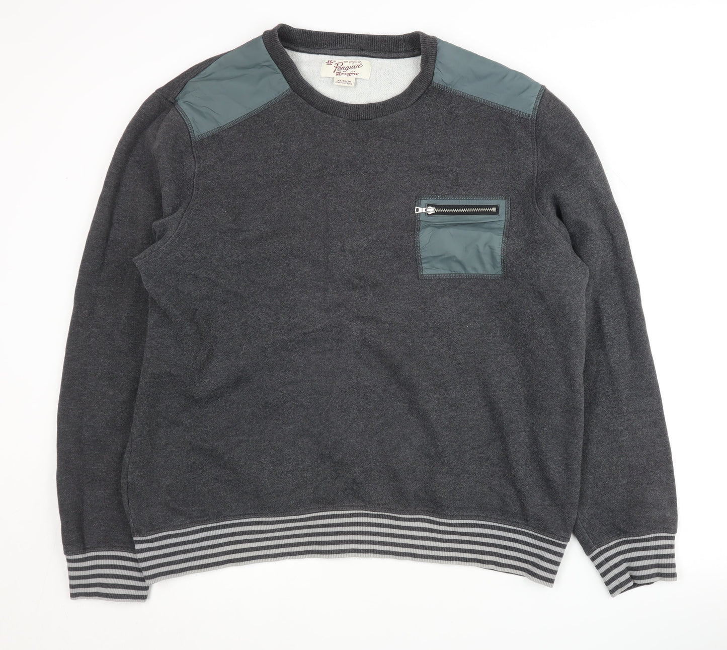 Mens UK Size XL Original Penguin Grey Pullover Sweatshirt