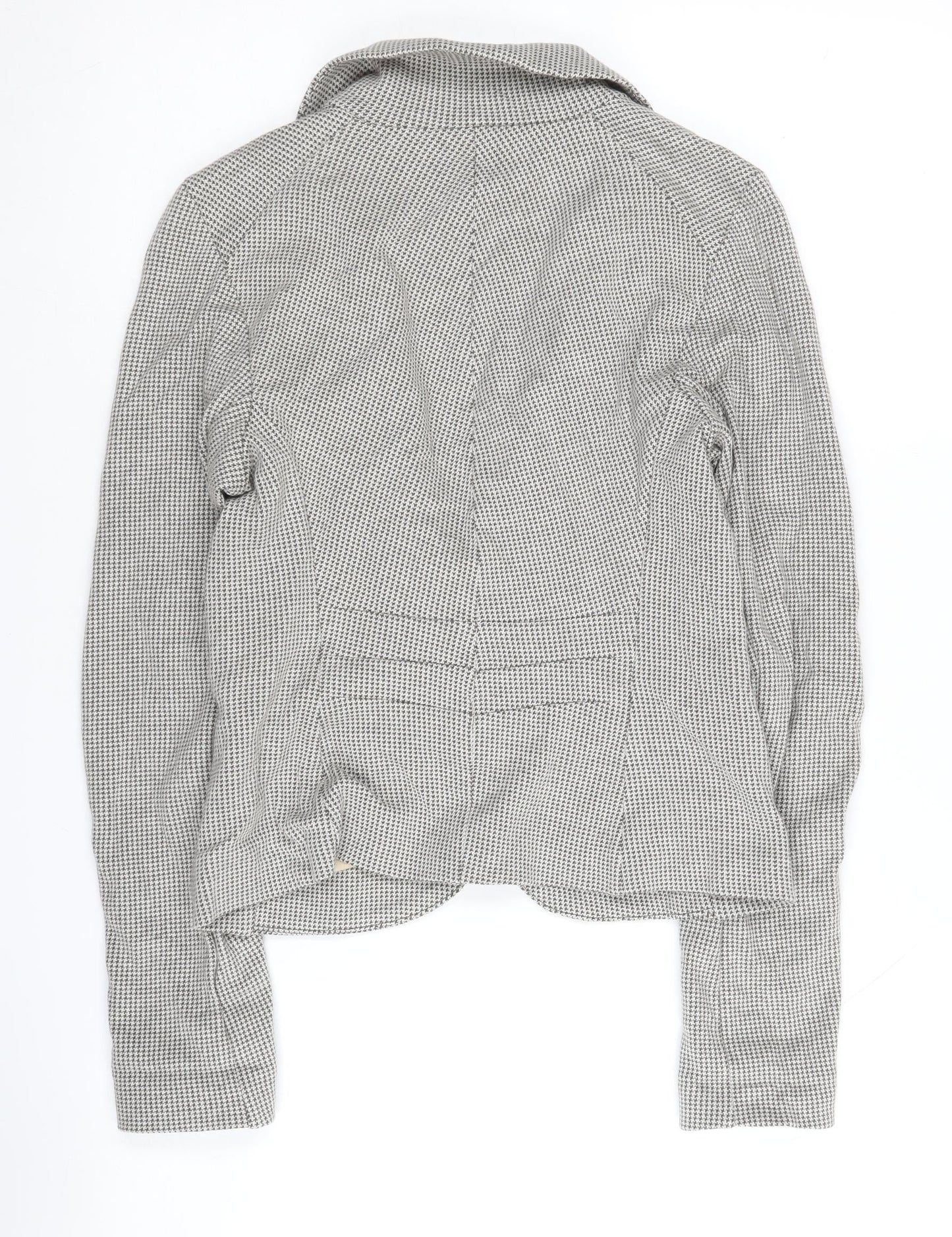 Topshop Women's Grey Houndstooth Blazer Size 8