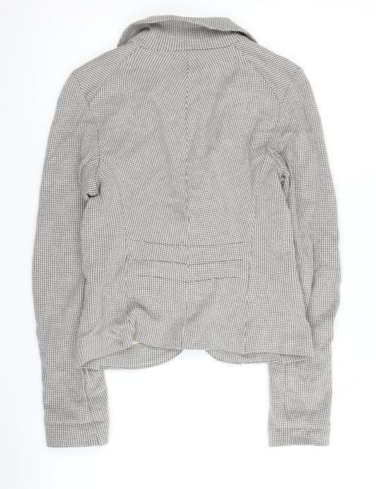 Topshop Women's Grey Houndstooth Blazer Size 8