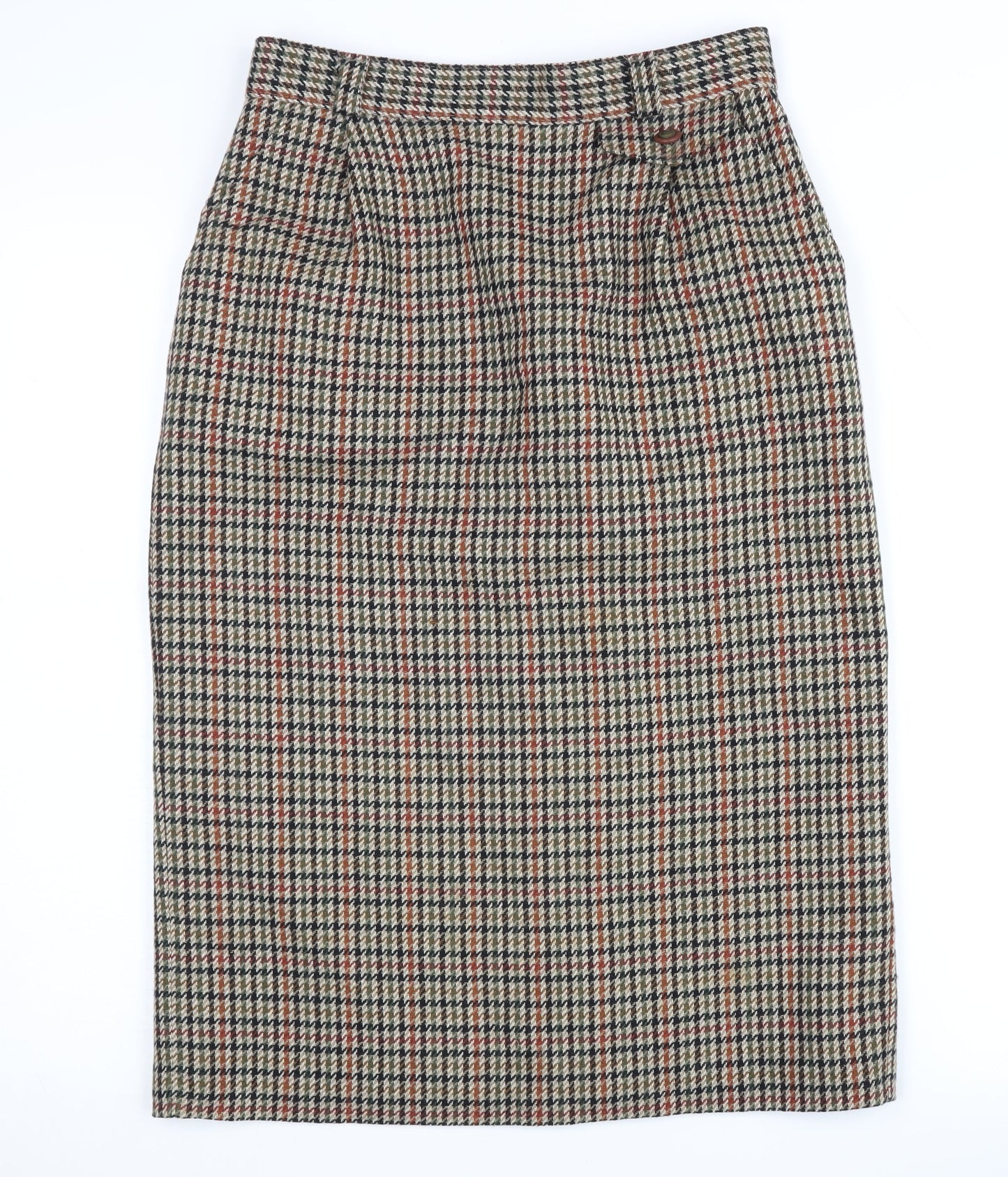 Marks and Spencer Women's Check Wool Midi Skirt - Size 12